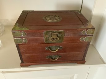 Oriental Teak Jewelry Box