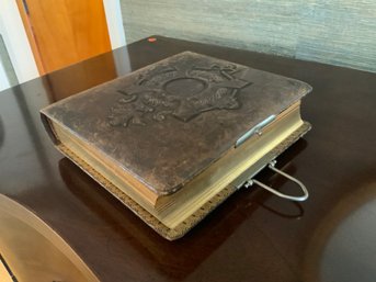 Antique Leather Bound Photo Album Including Vintage Photos