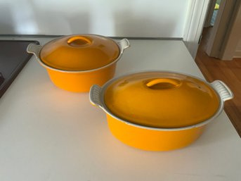 2 LeCreuset Cast Iron Covered Pots