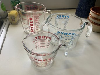 3 Pyrex Measuring Cups