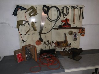 Assorted Tool Lot Including Hand And Power Tools And A Microscope