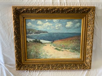 Claude Monet High Quality Print On Canvas With A Very Ornate Gold Frame