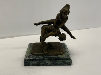 Brass Acrobatic Statue Small With Marble Stand