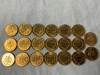 20-1945 2 Pesos Dos Pesos Mexico Gold Coin
