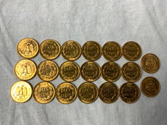 20-1945 2 Pesos Dos Pesos Mexico Gold Coin
