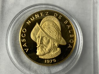 1975 Republica De Panama 100 Balboas Gold Coin Proof