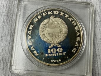 1974 Hungary 100 Forint Silver Proof