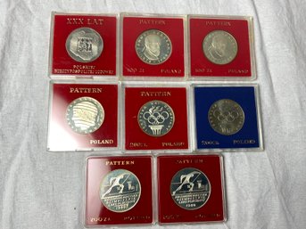 8 Polish Silver Coins Including Proofs,olympics, And More