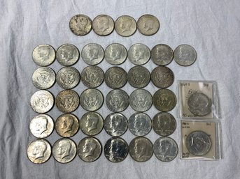 $18.50 Face Value Of Silver Kennedy 1/2 Dollars 40 And 90 Percent