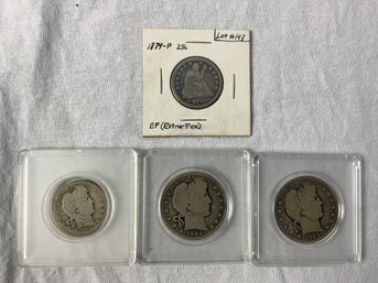 Barber And Seated Liberty Coins Half And Quarter Dollars