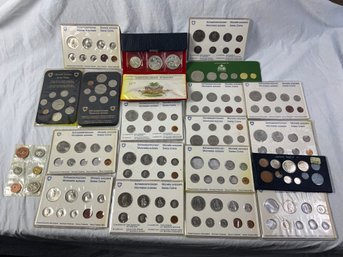 20 Assorted Foreign Coin Mint Or Proof Sets Including Silver