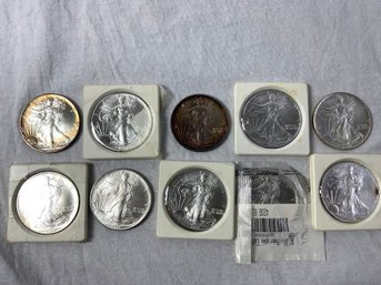 10- Silver 1 Oz Silver Eagles Assorted Years