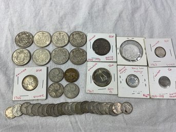 $10.50 Face Value Of Assorted Canadian Silver Coins Including Commemorative
