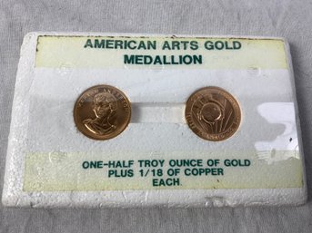 2- 1980 1/2 Oz Gold American Arts Gold Medallion Commemoratives Marian Anderson 1 Troy Ounce Total