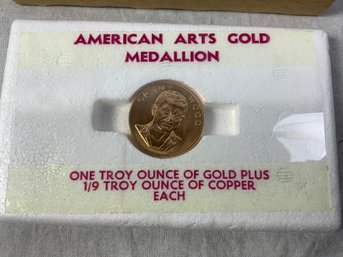 1980 1Oz Gold American Arts Gold Medallion Commemorative Grant Wood 1 Troy Ounce