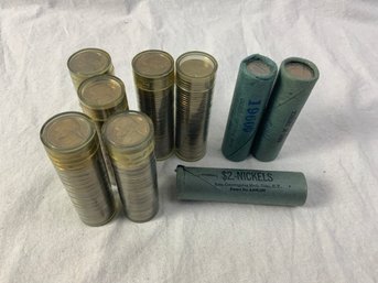 9 Rolls Of Uncirculated Jefferson Nickels 1958,59,60,60-D,1961