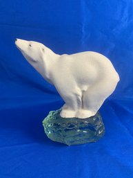 Sevres Vinsare France Polar Bear On A Glass Chunk