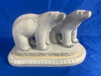 Constance Shields Soapstone Carved Polar Bears