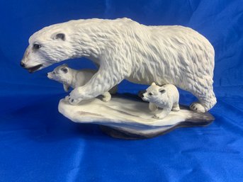 Edward Marshall Boehm Porcelain Polar Bear With Cubs