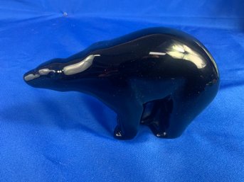 Baccarat France Black Crystal Polar Bear