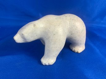 Carved Pink Granite Polar Bear