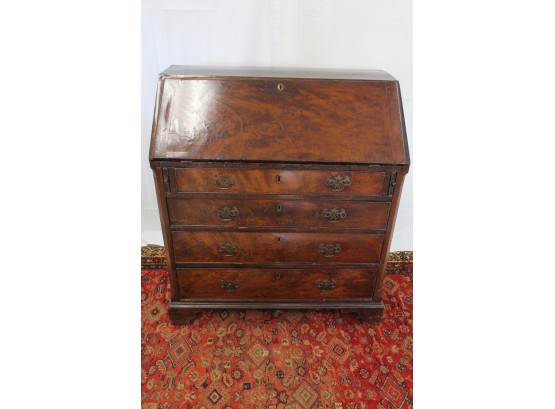 Antique European Flared Mahogany Slant Lid Desk
