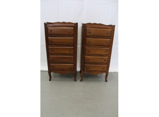 Pair Of Louis XV Style 5 Drawer Side Stands