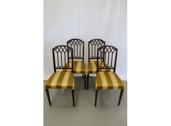 Set Of 4 Custom Mahogany Side Chairs