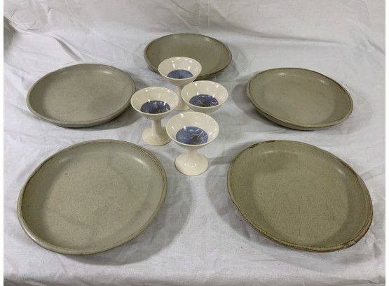Great Mid Century Modern Style Plates And Serving Cups