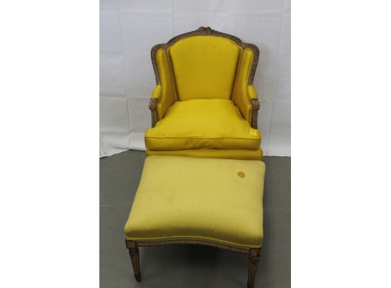 Louis XV Style Arm Chair And Ottoman