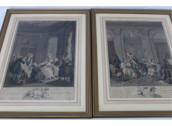Pair Of Hand Colored Engraving After N. Laureince By De Launay