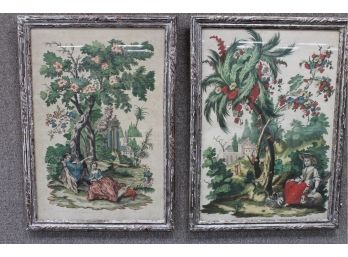 Pair Of 18thC Alexis Peyrotte Hand Colored Engravings