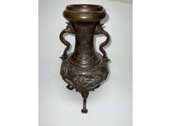 Ornate Bronze Oriental Dragon Vase