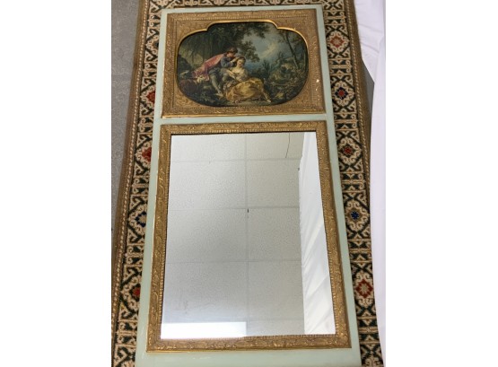 Trumeau Mirror With French Courting Scene.