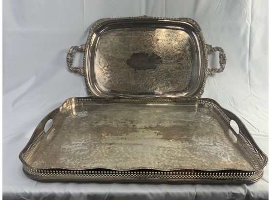Two Silver Plate Serving Trays