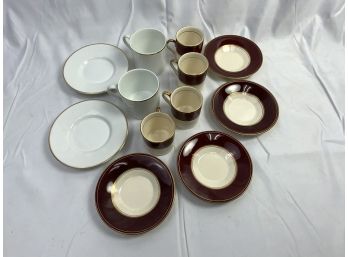 Tiffany & Co. & Ambassador Ware Gold Rimmed Cups And Saucers