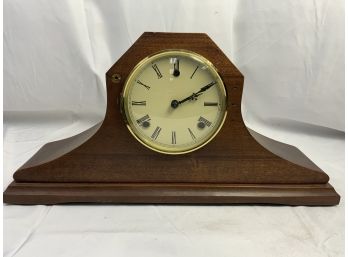 WML Gilbert Clock Co. Wood Box Gold Clock