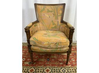 Louis XVI Style Side Chair With Duck Custom Upholstery.