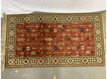 Kashmir Wool Rug. Persian Oriental Design.