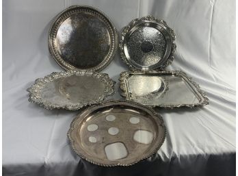 Five Pieces Of Silver Plate Serving Pieces