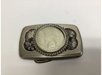 1923 Peace Silver Dollar Belt Buckle