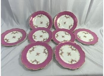 Eight Gold Rim Limoges Serving Dish And Plates