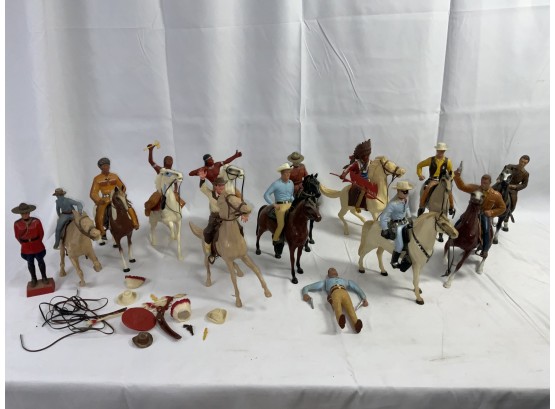 13 Pieces Of Cowboys And Indians Including Hartland Lone Ranger