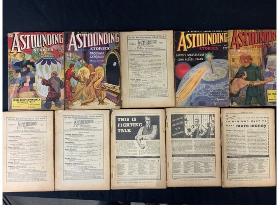 Pulp Astounding Stories Run Of 1935 From April-december. Additionally Jan And March. Only Missing Feb