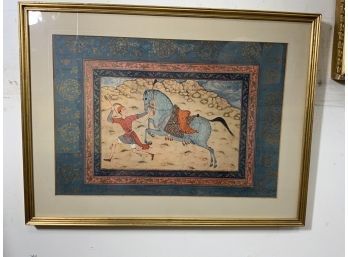 Abd Al-Samad Print. Royal Horse And Runner. 16C Art.