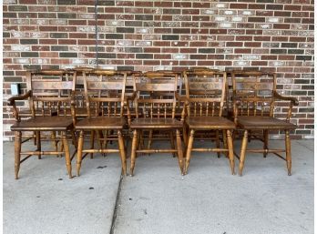 11 Hitchcock Chairs. Three Armchairs. Eight Side Chairs