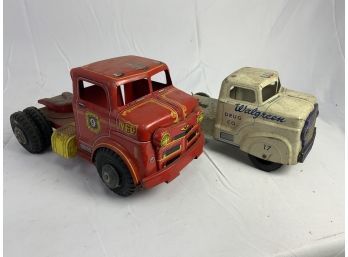 Marx Lumar Toys. V.F.D. 9. Missing Trailer. Louis Marx & Co. Walgreen Drug Co. Truck
