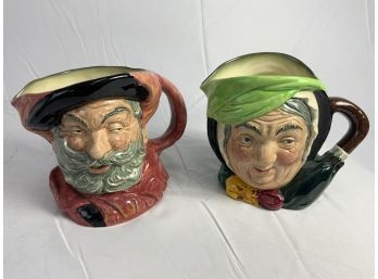 Pair Of Royal Doultons Ceramic. Satires Gamp Falstaff