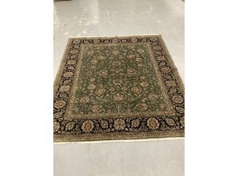Green Room Size Persian Rug 8ft X 9ft