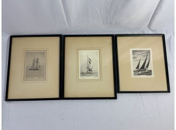 Set Of Three Original Signed Etchings By Wilson